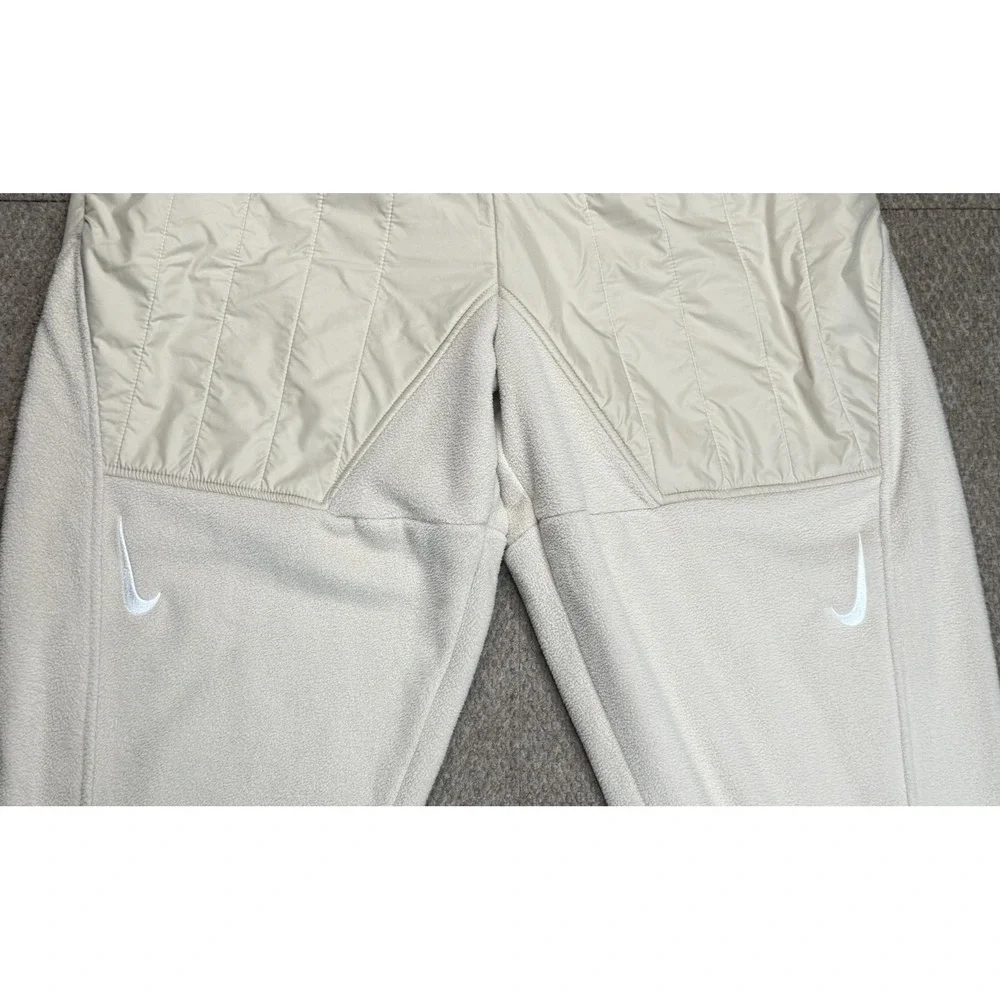 Nike Sportswear Women's Double Swoosh‎ Beige Curve Plush Fleece Pants Size XL